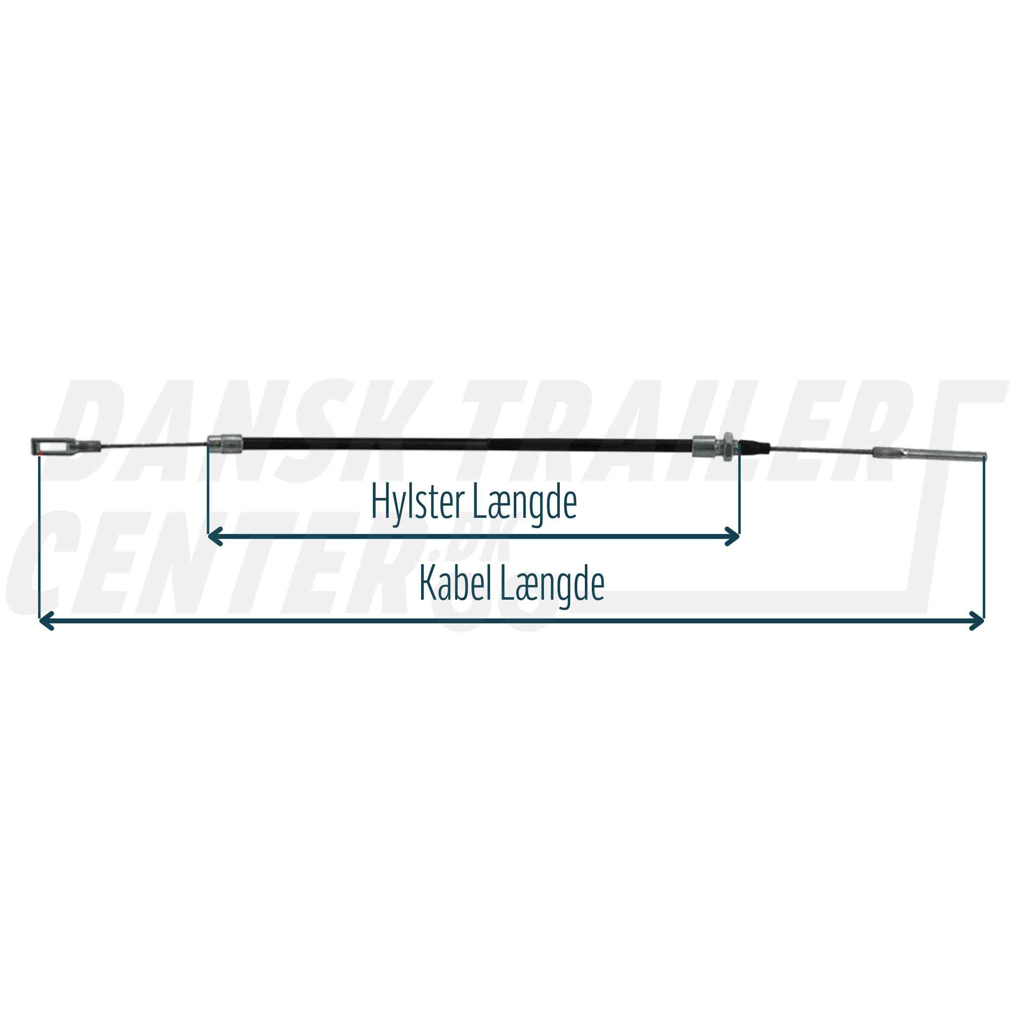 DTC-00085 Trailer Knott Bremsekabel Longlife Øjetilslutning Gevindtilslutning 900/1200 35006.14 Dansk Trailer Center